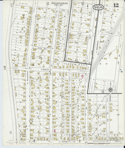 Sanborn Fire Insurance Map from Shelby, Richland County, Ohio (1919), Sheet #0012 - Complete Map Set gallery image, historic Sanborn map, vintage wall art, Ohio Ohio