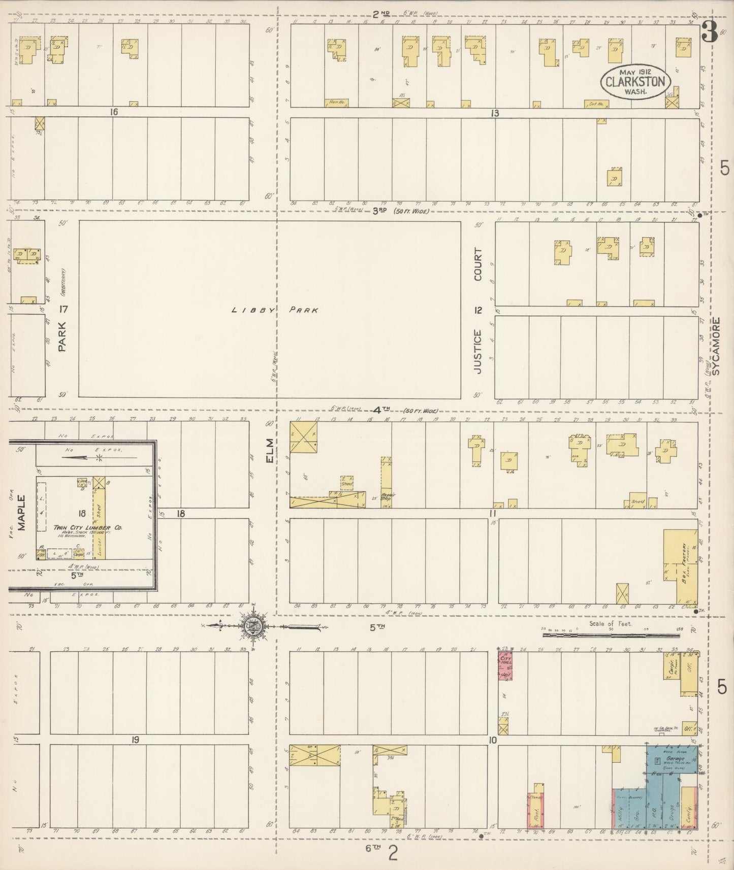 Sanborn Fire Insurance Map from Clarkston, Asotin County, Washington (1912), Sheet #0003 - Complete Map Set gallery image, historic Sanborn map, vintage wall art, Washington Washington
