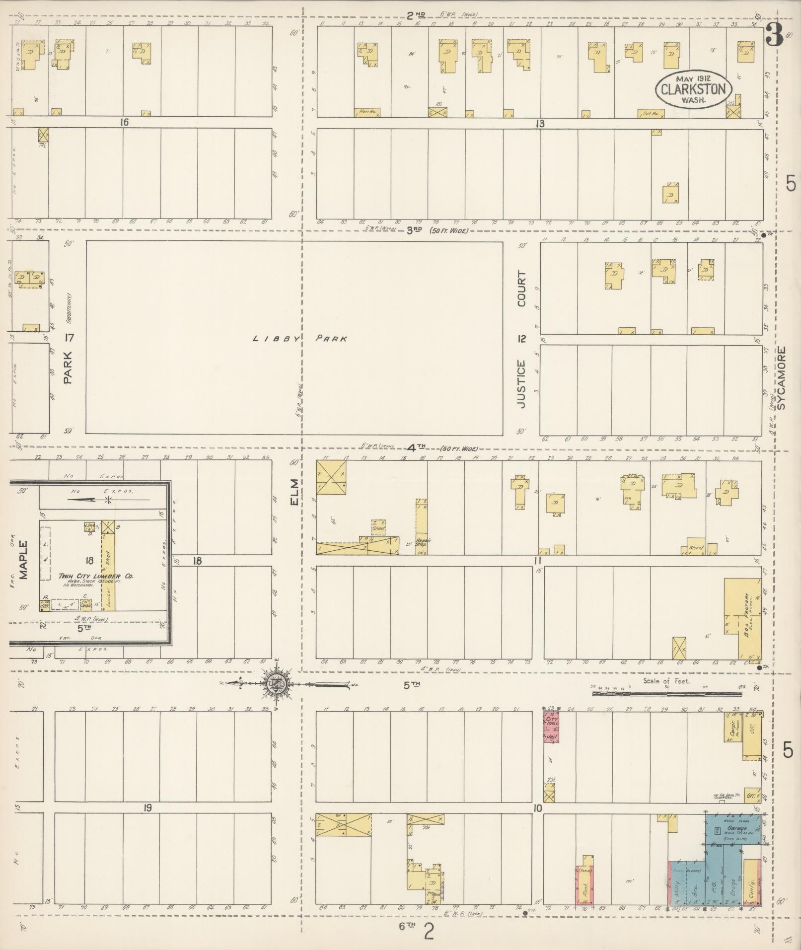 Sanborn Fire Insurance Map from Clarkston, Asotin County, Washington (1912), Sheet #0003 - Complete Map Set gallery image, historic Sanborn map, vintage wall art, Washington Washington