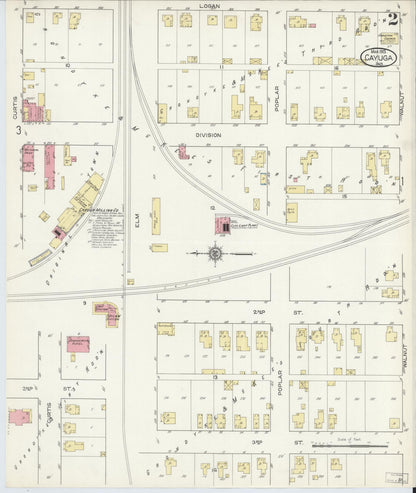 Sanborn Fire Insurance Map from Cayuga, Vermillion County, Indiana (1913), Sheet #0002 - Historic Sanborn Fire Insurance Map Print, vintage old map wall art, antique decor, genealogy gift, Indiana Indiana map