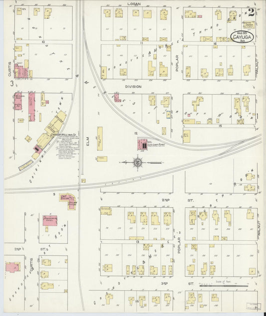 Sanborn Fire Insurance Map from Cayuga, Vermillion County, Indiana (1913), Sheet #0002 - Historic Sanborn Fire Insurance Map Print, vintage old map wall art, antique decor, genealogy gift, Indiana Indiana map