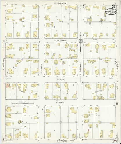 Sanborn Fire Insurance Map from Princeton, Gibson County, Indiana (1914), Sheet #0003 - Complete Map Set gallery image, historic Sanborn map, vintage wall art, Indiana Indiana