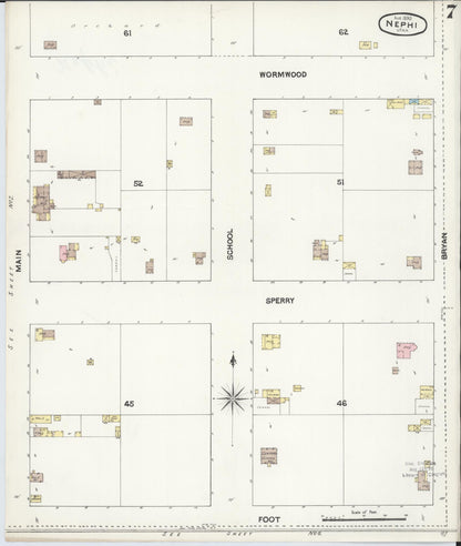Sanborn Fire Insurance Map from Nephi, Juab County, Utah (1890), Sheet #0007 - Complete Map Set gallery image, historic Sanborn map, vintage wall art, Utah Utah