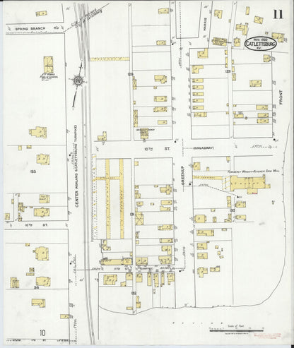Sanborn Fire Insurance Map from Catlettsburg, Boyd County, Kentucky (1920), Sheet #0011 - Complete Map Set gallery image, historic Sanborn map, vintage wall art, Kentucky Kentucky