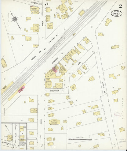 Sanborn Fire Insurance Map from Darien, Fairfield County, Connecticut (1912), Sheet #0002 - Complete Map Set gallery image, historic Sanborn map, vintage wall art, Connecticut Connecticut