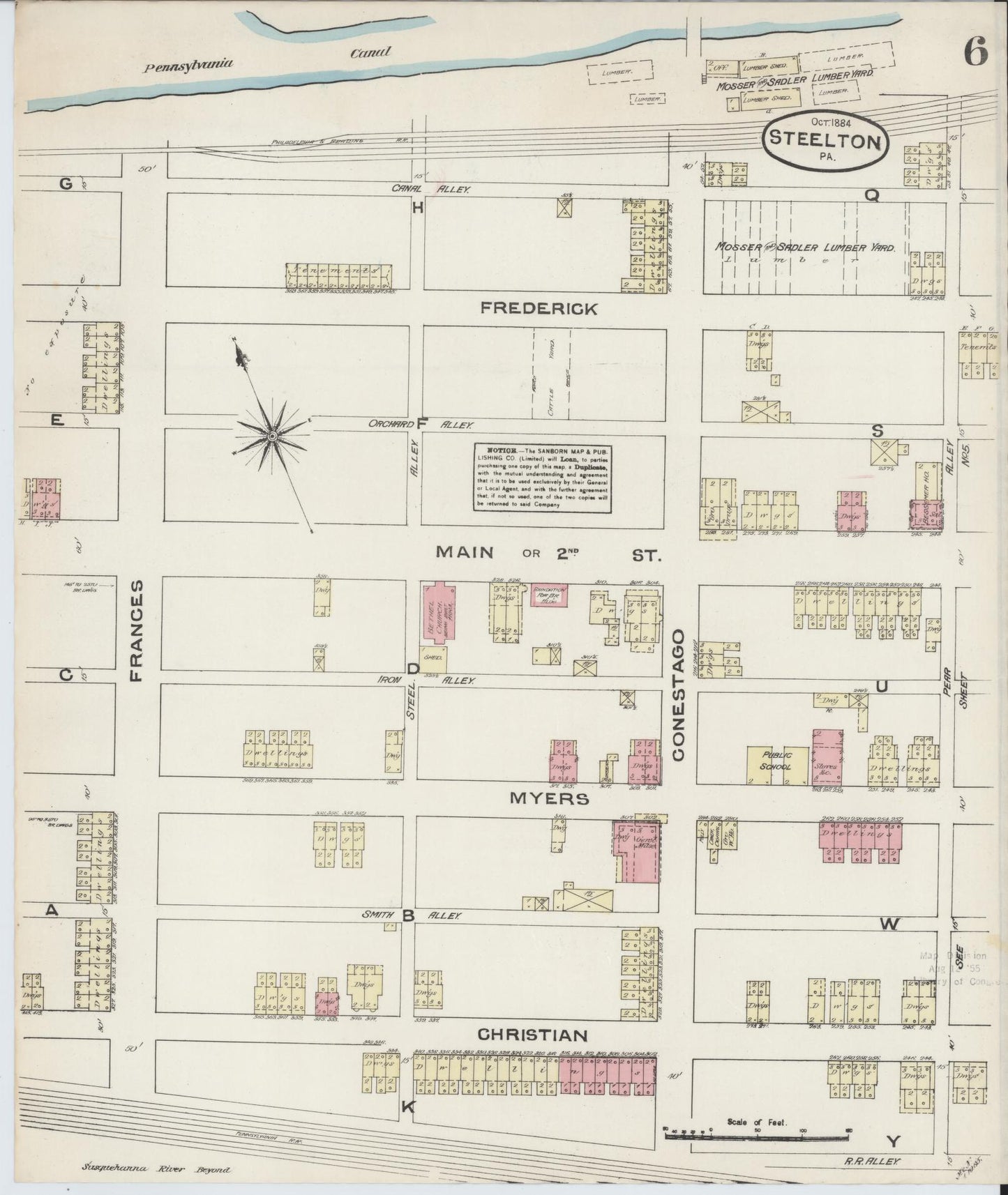 Sanborn Fire Insurance Map from Steelton, Dauphin County, Pennsylvania (1884), Sheet #0006 - Complete Map Set gallery image, historic Sanborn map, vintage wall art, Pennsylvania Pennsylvania