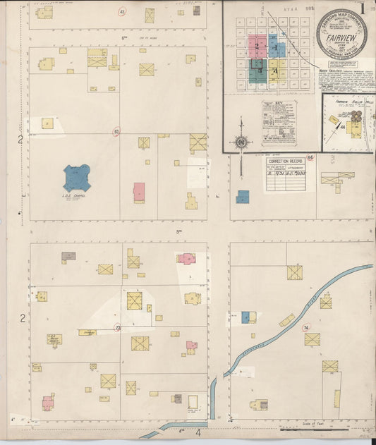 Sanborn Fire Insurance Map from Fairview, Sanpete County, Utah (1931), Sheet #0001 - Historic Sanborn Fire Insurance Map Print, vintage old map wall art, antique decor, genealogy gift, Utah Utah map