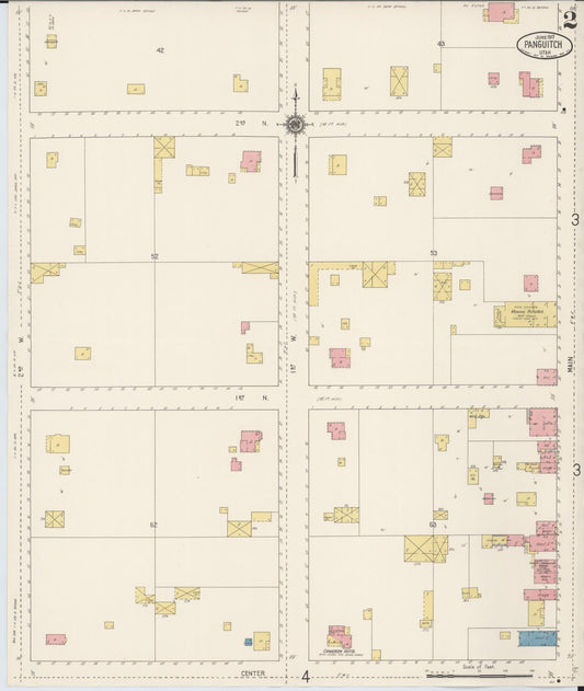 Sanborn Fire Insurance Map from Panguitch, Garfield County, Utah (1917), Sheet #0002 - Historic Sanborn Fire Insurance Map Print, vintage old map wall art, antique decor, genealogy gift, Utah Utah map