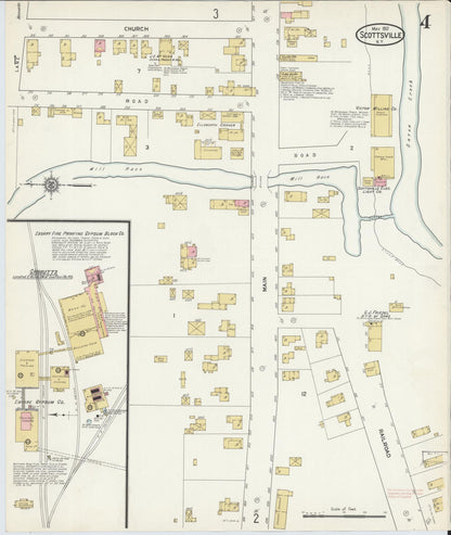 Sanborn Fire Insurance Map from Scottsville, Monroe County, New York (1912), Sheet #0004 - Complete Map Set gallery image, historic Sanborn map, vintage wall art, New York New York