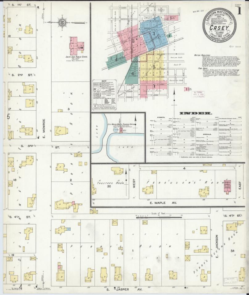 Sanborn Fire Insurance Map from Casey, Clark County, Illinois. (1912) – Map View