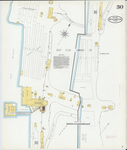 Sanborn Fire Insurance Map from Stillwater, Washington County, Minnesota (1904), Sheet #0030 - Historic Sanborn Fire Insurance Map Print, vintage old map wall art, antique decor, genealogy gift, Minnesota Minnesota map