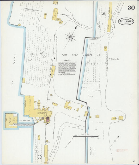 Sanborn Fire Insurance Map from Stillwater, Washington County, Minnesota (1904), Sheet #0030 - Historic Sanborn Fire Insurance Map Print, vintage old map wall art, antique decor, genealogy gift, Minnesota Minnesota map