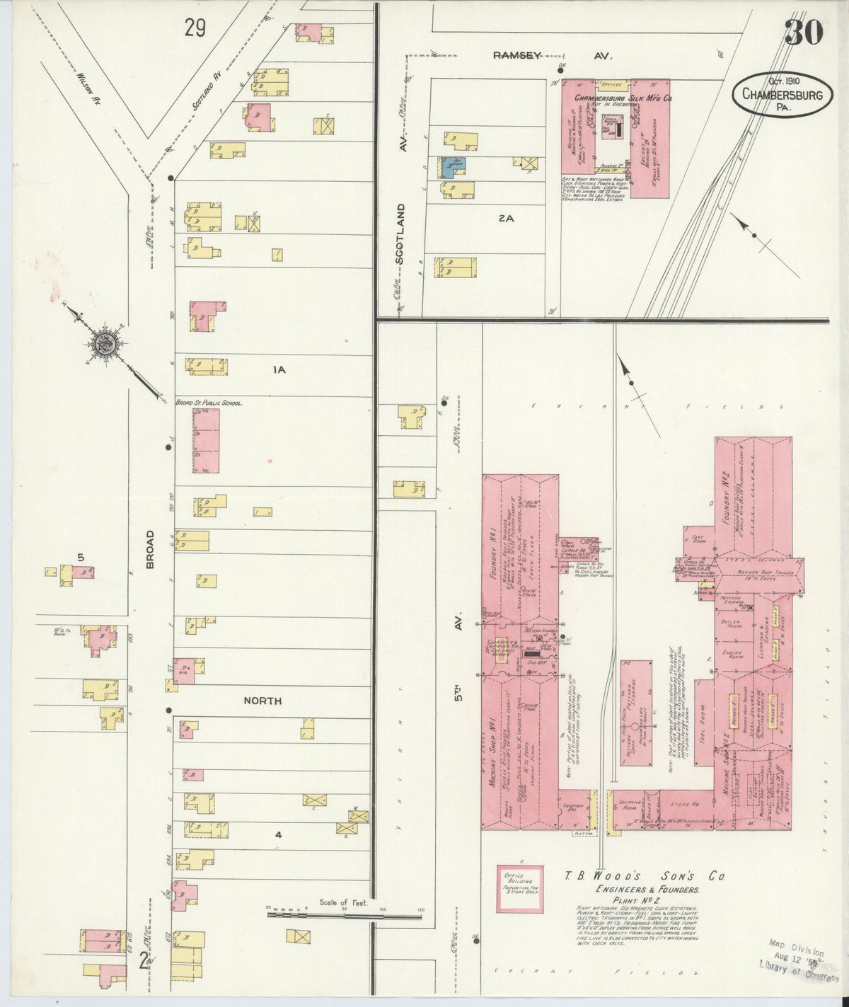Sanborn Fire Insurance Map from Chambersburg, Franklin County, Pennsylvania (1910), Sheet #0030 - Complete Map Set gallery image, historic Sanborn map, vintage wall art, Pennsylvania Pennsylvania