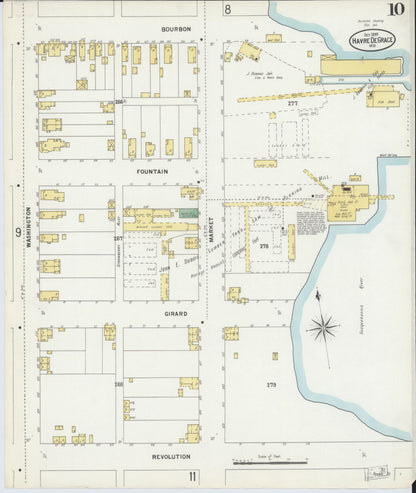 Sanborn Fire Insurance Map from Havre De Grace, Harford County, Maryland (1899), Sheet #0010 - Complete Map Set gallery image, historic Sanborn map, vintage wall art, Maryland Maryland