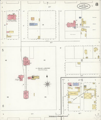 Sanborn Fire Insurance Map from Deer Lodge, Powell County, Montana (1908), Sheet #0008 - Complete Map Set gallery image, historic Sanborn map, vintage wall art, Montana Montana