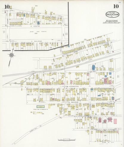 Sanborn Fire Insurance Map from Mauch Chunk, Carbon County, Pennsylvania (1930), Sheet #0010 - Historic Sanborn Fire Insurance Map Print, vintage old map wall art, antique decor, genealogy gift, Pennsylvania Pennsylvania map