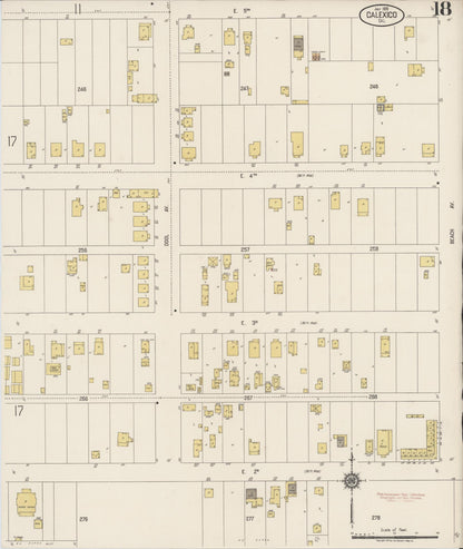 Sanborn Fire Insurance Map from Calexico, Imperial County, California (1920), Sheet #0018 - Historic Sanborn Fire Insurance Map Print, vintage old map wall art, antique decor, genealogy gift, California California map