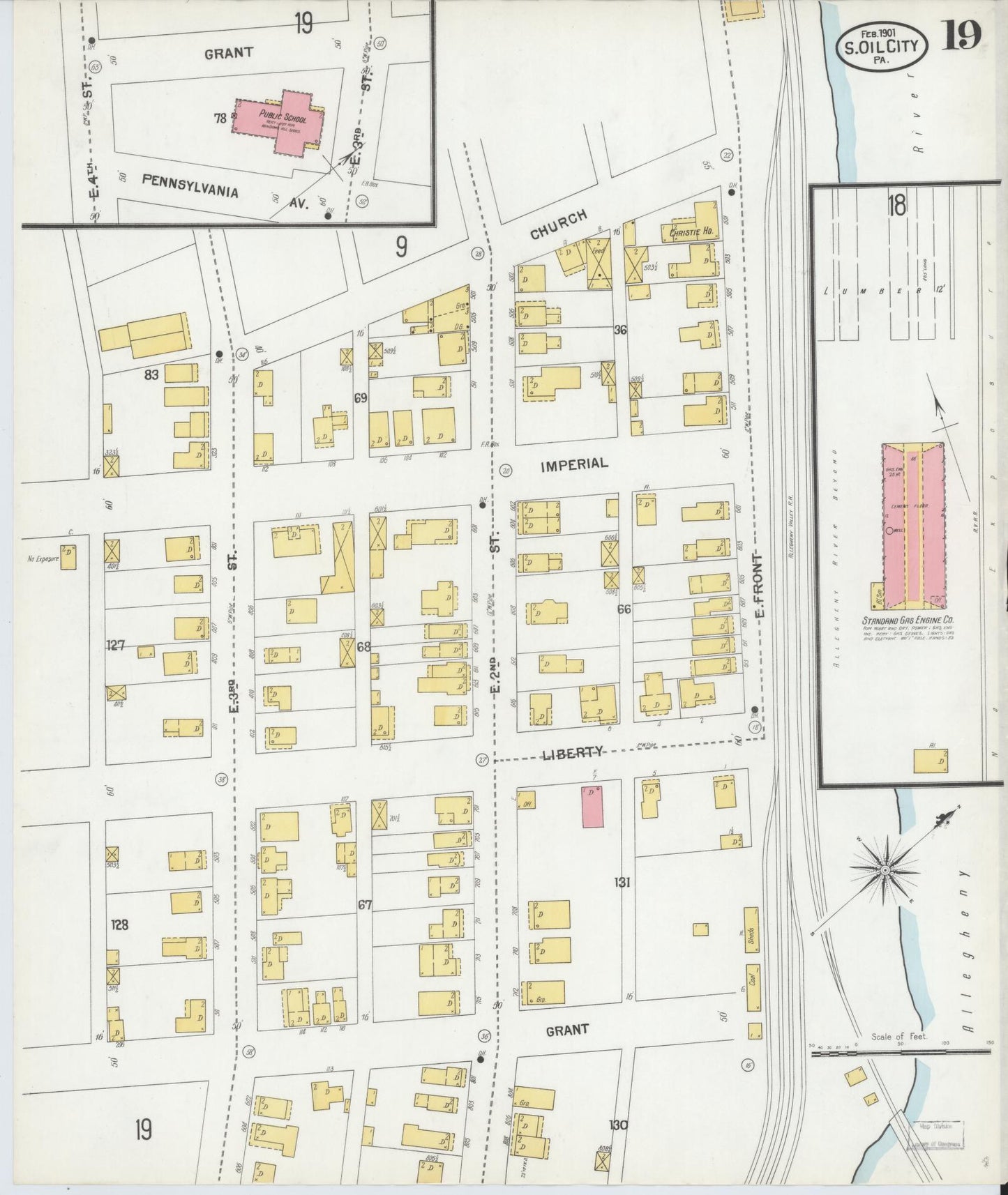 Sanborn Fire Insurance Map from Oil City, Venango County, Pennsylvania (1901), Sheet #0019 - Complete Map Set gallery image, historic Sanborn map, vintage wall art, Pennsylvania Pennsylvania