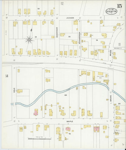 Sanborn Fire Insurance Map from Staunton, Independent Cities, Virginia (1904), Sheet #0015 - Complete Map Set gallery image, historic Sanborn map, vintage wall art, Virginia Virginia