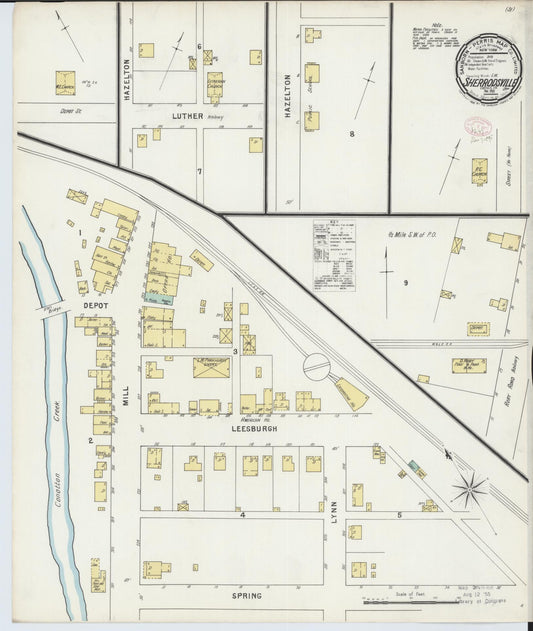 Sanborn Fire Insurance Map from Sherrodsville, Carroll County, Ohio (1895), Sheet #0001 - Historic Sanborn Fire Insurance Map Print, vintage old map wall art, antique decor, genealogy gift, Ohio Ohio map