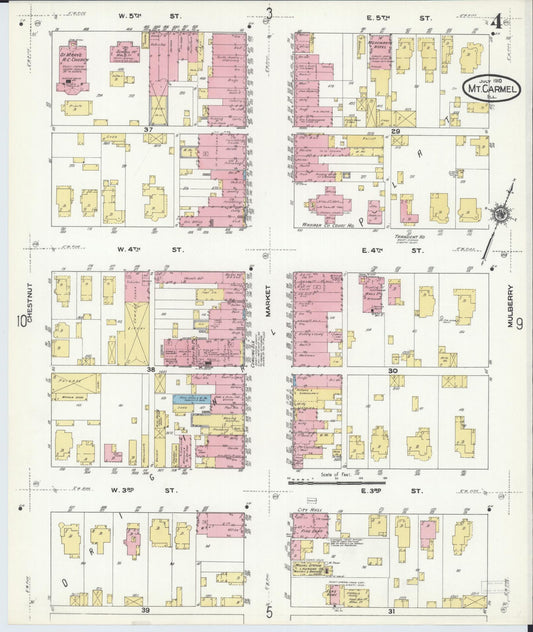 Sanborn Fire Insurance Map from Mount Carmel, Wabash County, Illinois (1910), Sheet #0004