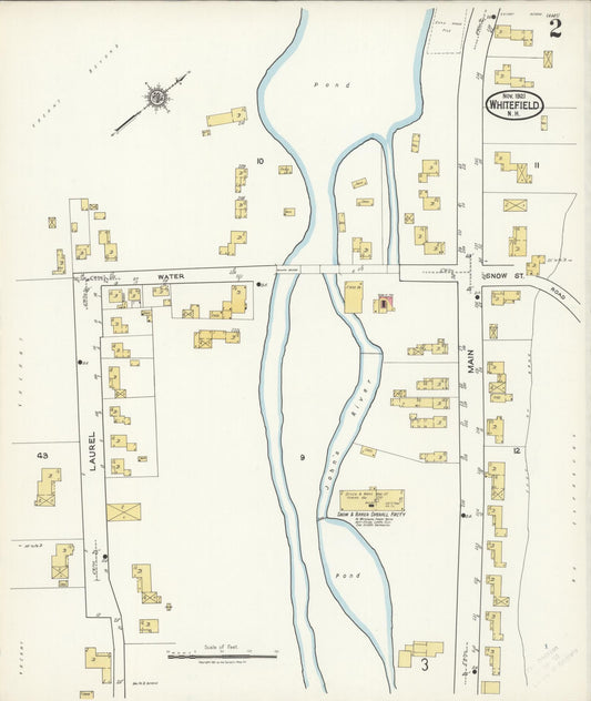 Sanborn Fire Insurance Map from Whitefield, Coos County, New Hampshire (1921), Sheet #0002 - Historic Sanborn Fire Insurance Map Print, vintage old map wall art, antique decor, genealogy gift, New Hampshire New Hampshire map