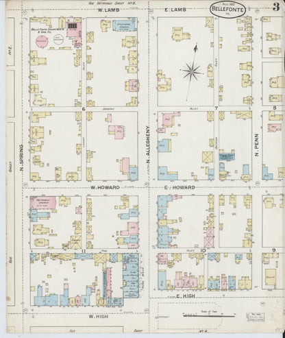 Sanborn Fire Insurance Map from Bellefonte, Centre County, Pennsylvania (1887), Sheet #0003 - Complete Map Set gallery image, historic Sanborn map, vintage wall art, Pennsylvania Pennsylvania
