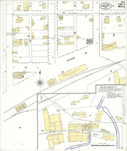 Sanborn Fire Insurance Map from Prescott, Walla Walla County, Washington (1909), Sheet #0002 - Complete Map Set gallery image, historic Sanborn map, vintage wall art, Washington Washington