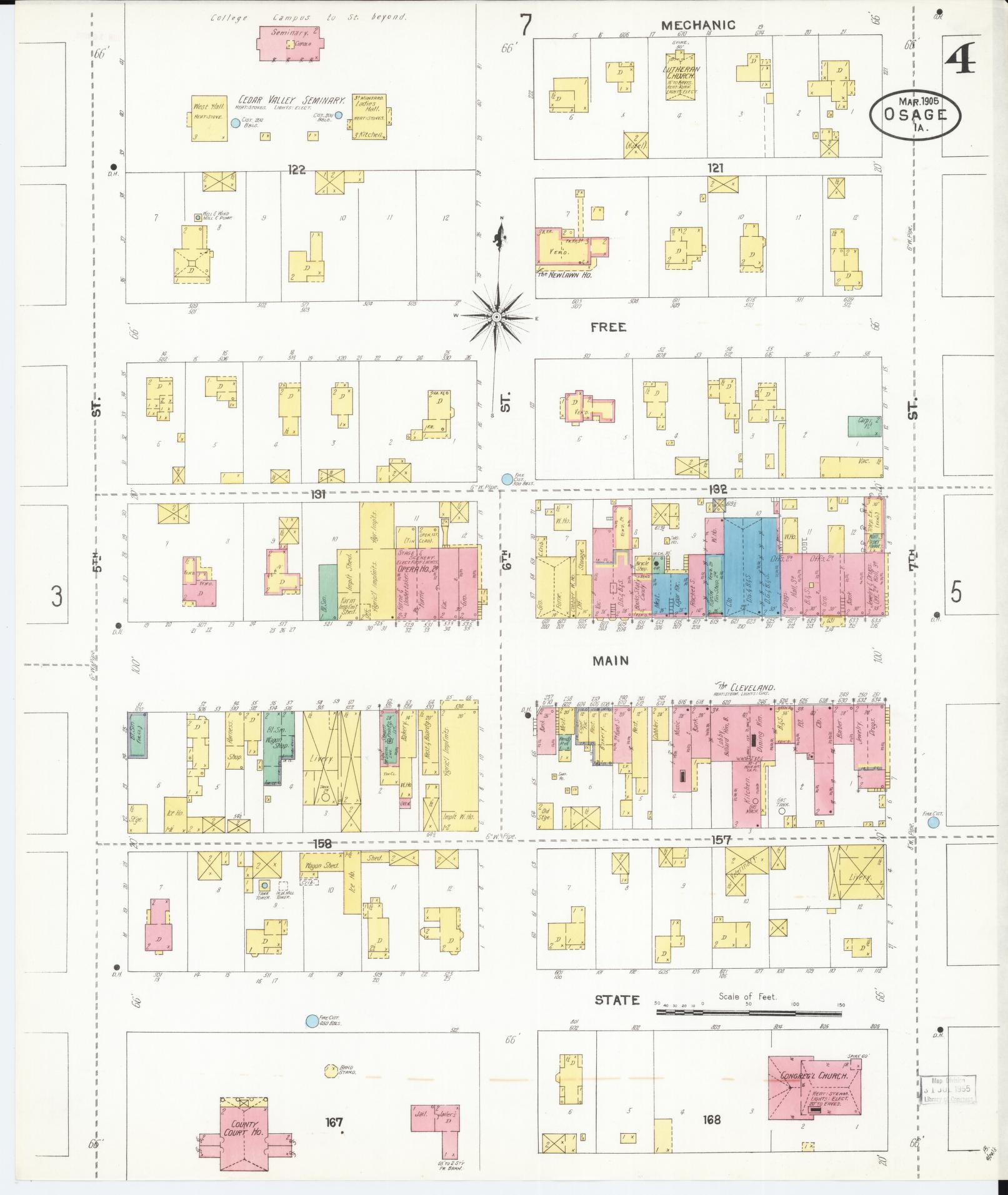 Sanborn Fire Insurance Map from Osage, Mitchell County, Iowa (1905), Sheet #0004 - Historic Sanborn Fire Insurance Map Print