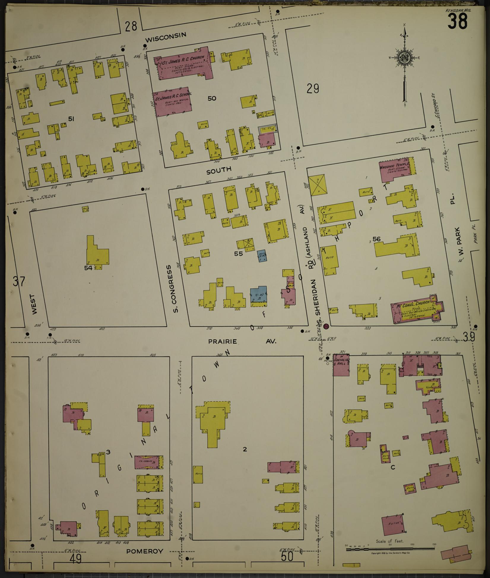Sanborn Fire Insurance Map from Kenosha, Kenosha County, Wisconsin. (1918), Sheet 42