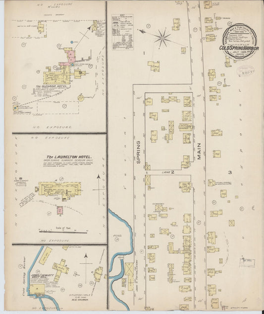 Sanborn Fire Insurance Map from Cold Spring Harbor, Suffolk County, New York. (1885) – Historic Sanborn Fire Insurance Map Print