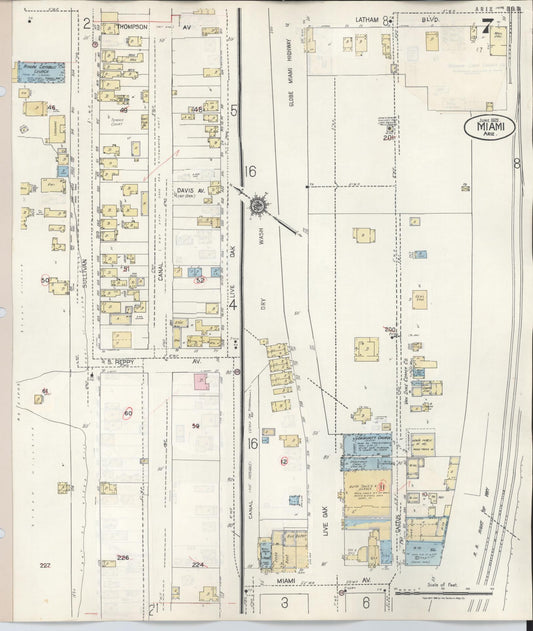 Sanborn Fire Insurance Map from Miami, Gila County, Arizona (1948), Sheet #0007 - Historic Sanborn Fire Insurance Map Print, vintage old map wall art, antique decor, genealogy gift, Arizona Arizona map
