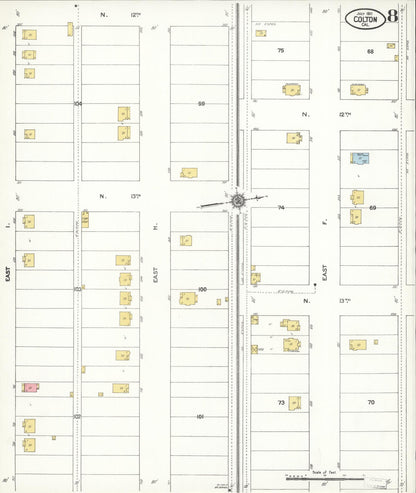 Sanborn Fire Insurance Map from Colton, San Bernardino County, California (1911), Sheet #0008 - Historic Sanborn Fire Insurance Map Print, vintage old map wall art, antique decor, genealogy gift, California California map