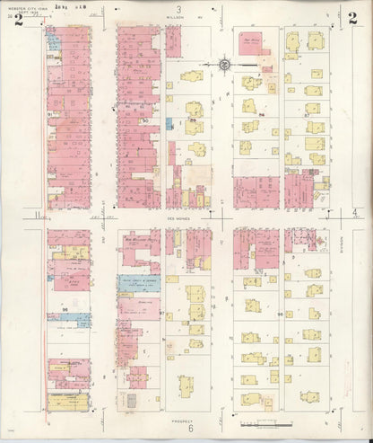 Sanborn Fire Insurance Map from Webster City, Hamilton County, Iowa (1950), Sheet #0002 - Historic Sanborn Fire Insurance Map Print, vintage old map wall art