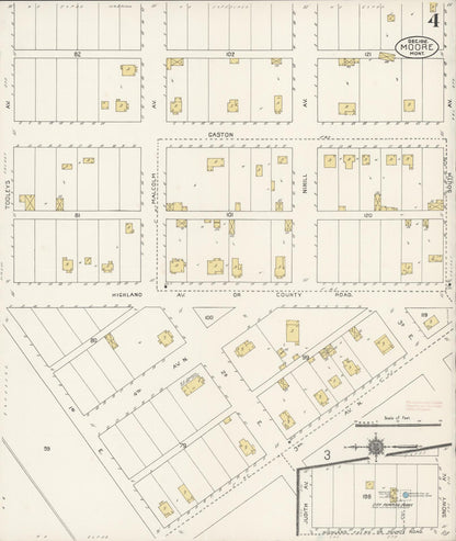 Sanborn Fire Insurance Map from Moore, Fergus County, Montana (1912), Sheet #0004 - Complete Map Set gallery image, historic Sanborn map, vintage wall art, Montana Montana