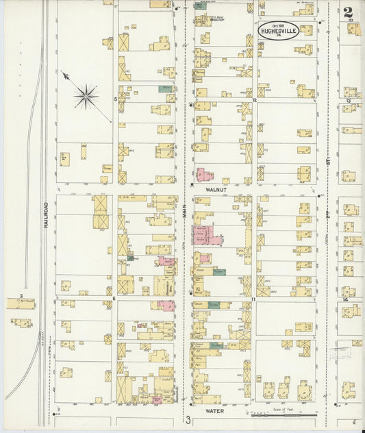 Sanborn Fire Insurance Map from Hughesville, Lycoming County, Pennsylvania (1901), Sheet #0002 - Historic Sanborn Fire Insurance Map Print, vintage old map wall art, antique decor, genealogy gift, Pennsylvania Pennsylvania map