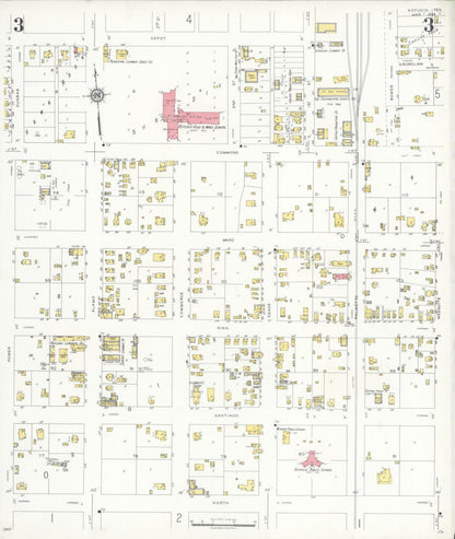 Sanborn Fire Insurance Map from Refugio, Refugio County, Texas (1935), Sheet #0003 - Historic Sanborn Fire Insurance Map Print, vintage old map wall art, antique decor, genealogy gift, Texas Texas map
