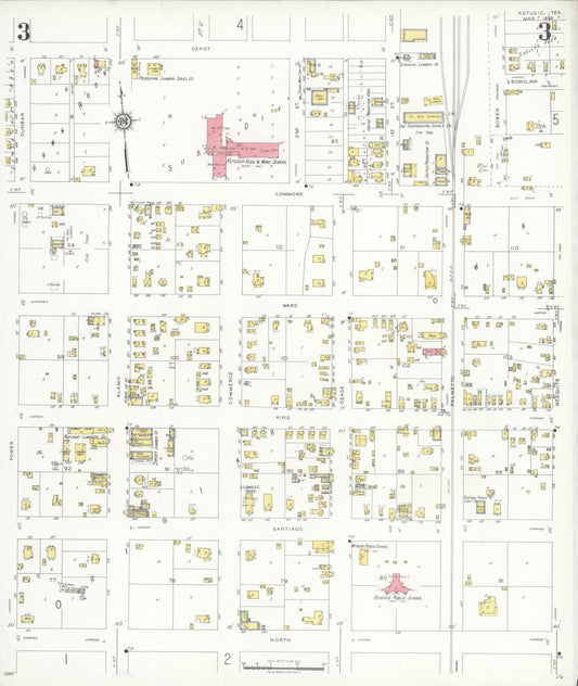 Sanborn Fire Insurance Map from Refugio, Refugio County, Texas (1935), Sheet #0003 - Historic Sanborn Fire Insurance Map Print, vintage old map wall art, antique decor, genealogy gift, Texas Texas map