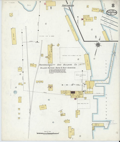 Sanborn Fire Insurance Map from Tiverton, Newport County, Rhode Island (1920), Sheet #0008 - Complete Map Set gallery image, historic Sanborn map, vintage wall art, Rhode Island Rhode Island
