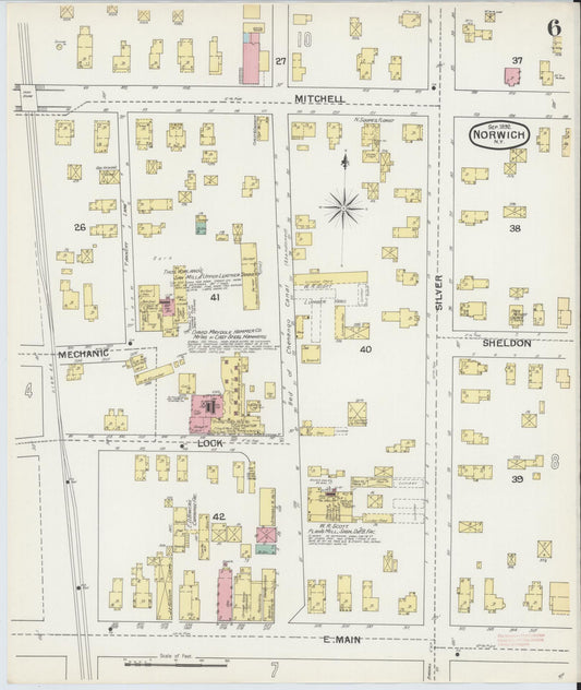 Sanborn Fire Insurance Map from Norwich, Chenango County, New York (1892), Sheet #0006 - Historic Sanborn Fire Insurance Map Print, vintage old map wall art, antique decor, genealogy gift, New York New York map