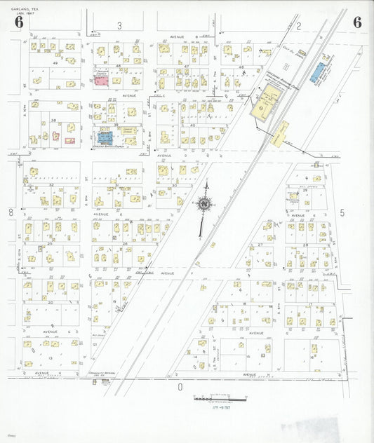 Sanborn Fire Insurance Map from Garland, Dallas County, Texas (1947), Sheet #0006 - Historic Sanborn Fire Insurance Map Print, vintage old map wall art, antique decor, genealogy gift, Texas Texas map