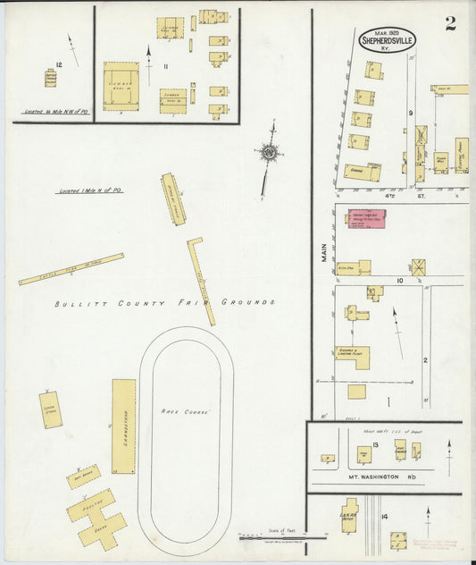 Sanborn Fire Insurance Map from Shepherdsville, Bullitt County, Kentucky (1920), Sheet #0002 - Historic Sanborn Fire Insurance Map Print, vintage old map wall art, antique decor, genealogy gift, Kentucky Kentucky map