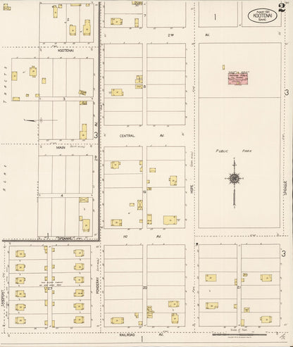 Sanborn Fire Insurance Map from Kootenai, Bonner County, Idaho (1921), Sheet #0002 - Complete Map Set gallery image, historic Sanborn map, vintage wall art, Idaho Idaho