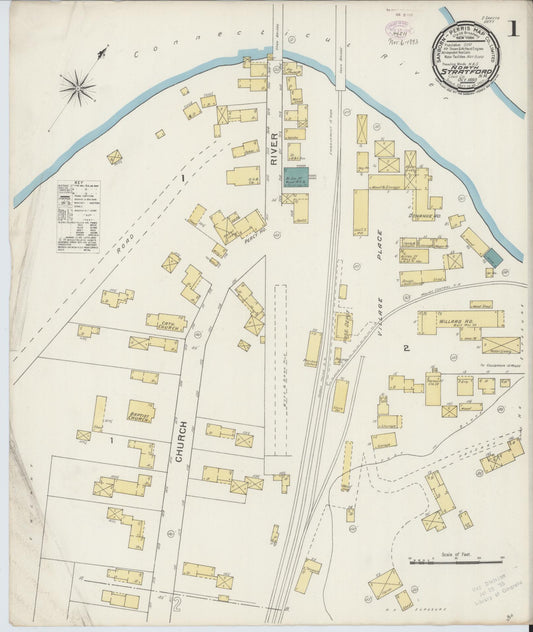 Sanborn Fire Insurance Map from North Stratford, Coos County, New Hampshire (1893), Sheet #0001 - Historic Sanborn Fire Insurance Map Print, vintage old map wall art, antique decor, genealogy gift, New Hampshire New Hampshire map
