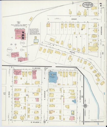 Sanborn Fire Insurance Map from Streator, La Salle County, Illinois (1916), Sheet #0007 - Complete Map Set gallery image, historic Sanborn map, vintage wall art, Illinois Illinois