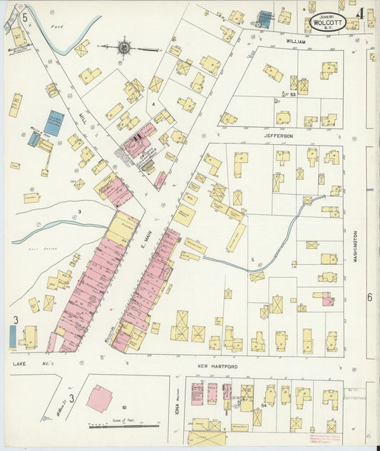 Sanborn Fire Insurance Map from Wolcott, Wayne County, New York (1911), Sheet #0004 - Historic Sanborn Fire Insurance Map Print, vintage old map wall art, antique decor, genealogy gift, New York New York map