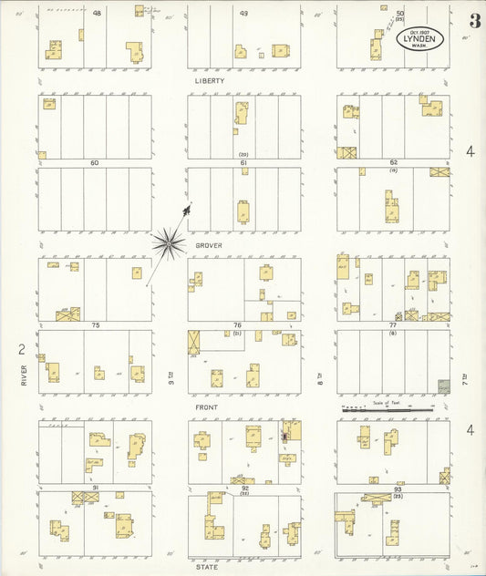 Sanborn Fire Insurance Map from Lynden, Whatcom County, Washington (1907), Sheet #0003 - Historic Sanborn Fire Insurance Map Print, vintage old map wall art, antique decor, genealogy gift, Washington Washington map