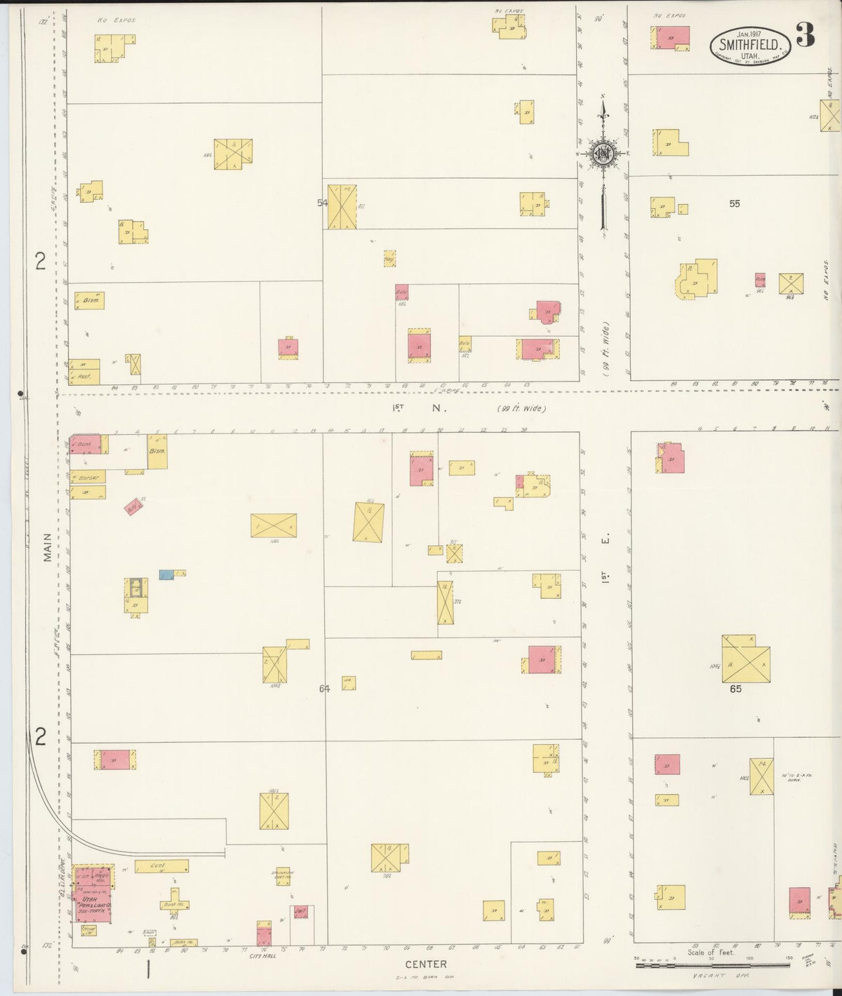 Sanborn Fire Insurance Map from Smithfield, Cache County, Utah (1917), Sheet #0003 - Historic Sanborn Fire Insurance Map Print, vintage old map wall art, antique decor, genealogy gift, Utah Utah map