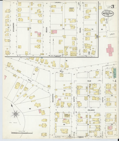Sanborn Fire Insurance Map from Middleport, Meigs County, Ohio (1908), Sheet #0003 - Complete Map Set gallery image, historic Sanborn map, vintage wall art, Ohio Ohio