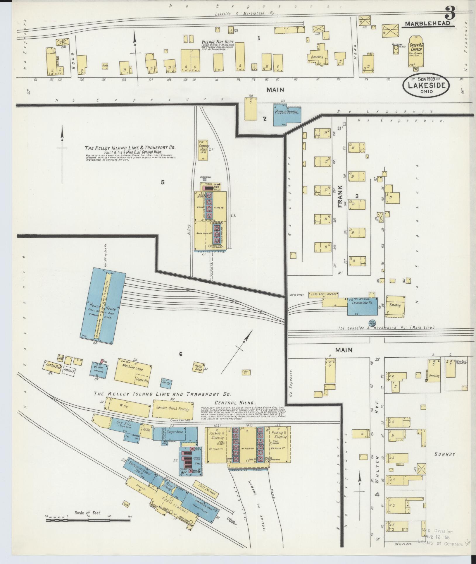 Sanborn Fire Insurance Map from Lakeside, Ottawa County, Ohio (1905), Sheet #0003 - Historic Sanborn Fire Insurance Map Print, vintage old map wall art, antique decor, genealogy gift, Ohio Ohio map